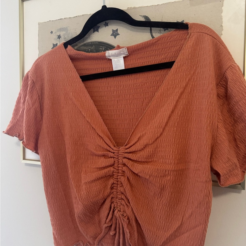 Altar’d State Rust Orange Ruched Women's Top